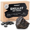 Čisté Himalayan Shilajit suché kapky, 100% čisté přírodní shilajit, stupeň A, Max Potency 85 + čisté stopové minerály a Fulvic kyselina pro energii, metabolismus a imunitní podpora doplněk pro muže a ženy (120 karet)