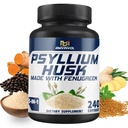BMVINVOL Psylium Husk Kapsle Fiber dodatek s Fenugreek, Kurkuma, Zázvor, Black Pepper - Podpora trávicího systému, střevní zdraví - 240 Počet na 4 měsíce