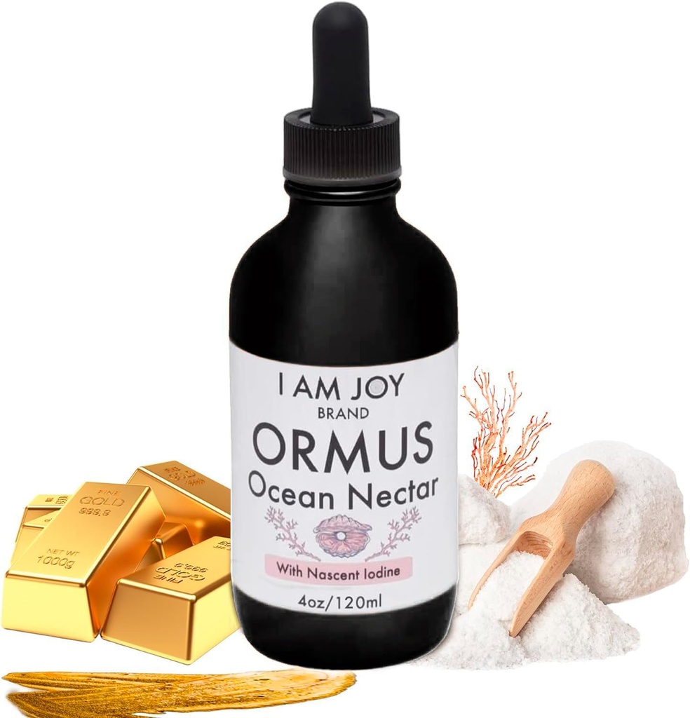 Já jsem Joy co. Ormus Ocean Nectar Monoatomic Gold s jodem navržený k dekalcifikaci Pineal Gland, podpora štítné žlázy a zvýšit pocity ostražitosti, jasnost myšlení a energie 4oz