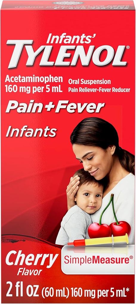 Tylenol-acetaminofen Tekutá medicína, třešeň, 2 fl. oz