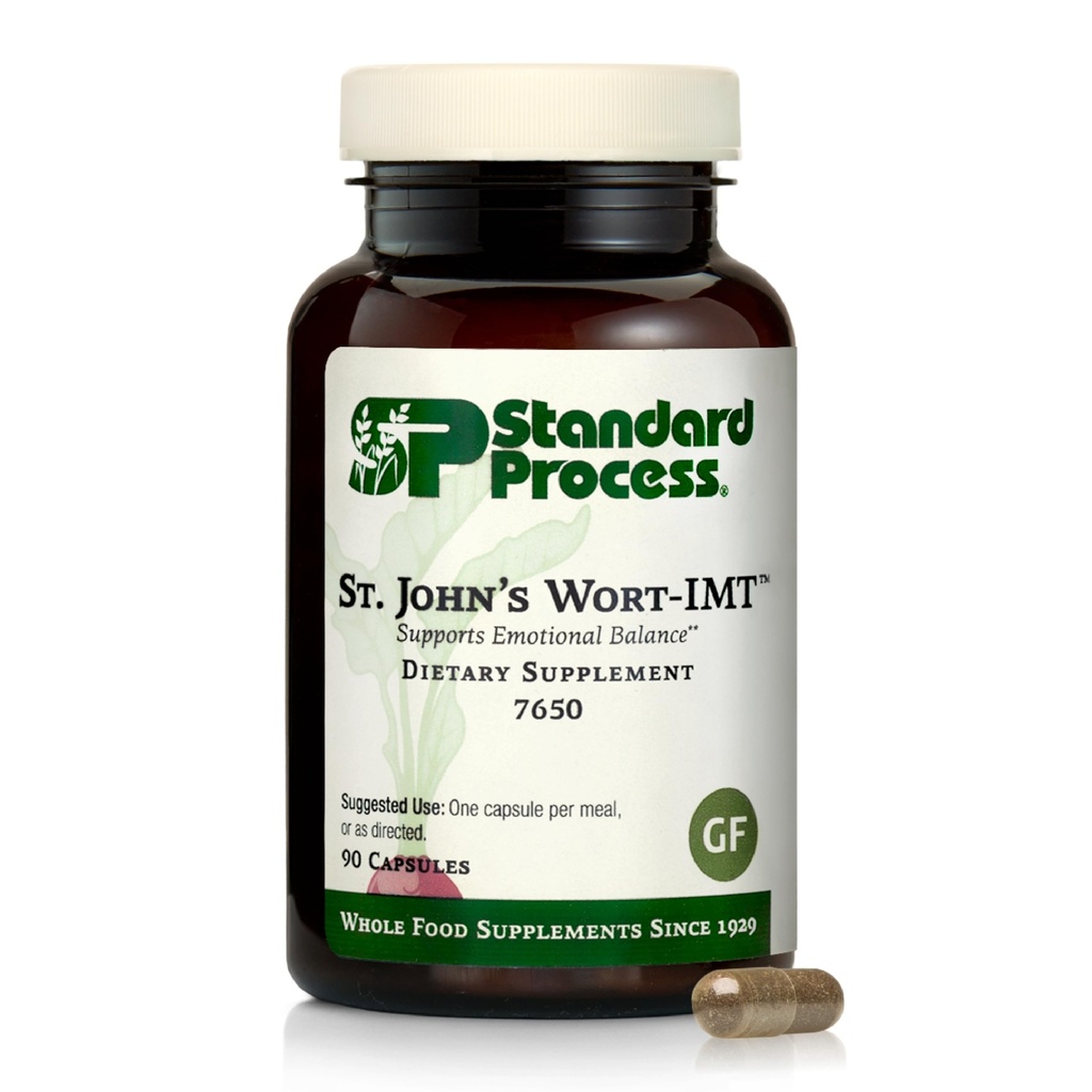 Standardní proces St. John 's Wort-IMT - Bylinný doplněk pro úlevu od spánku a stresu - Podporuje rovnováhu a relaxaci - Non- Dairy, Non- Soy & Gluten-Free - 90 Kapsle