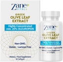 Zane Greek Olive Leaf Extract - min. 20% Oleuropein - Poskytuje imunitní a zdravou podporu krevního tlaku, podporuje kardiovaskulární systém zdraví - 60 kapslí Non- GMO, gluten - laktóza - Paraben zdarma