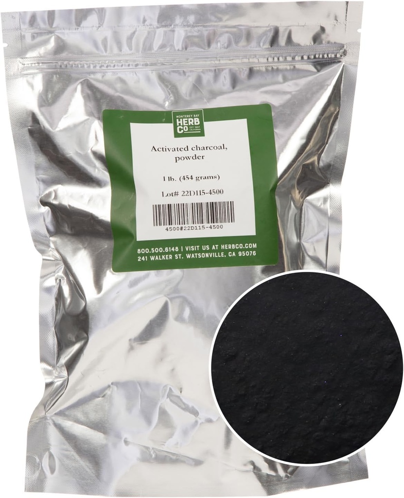Monterey Bay Herb CO. Activated Charcoal Powder 124; Use for Body Care, Face Masks, Toothpasta (1lb)