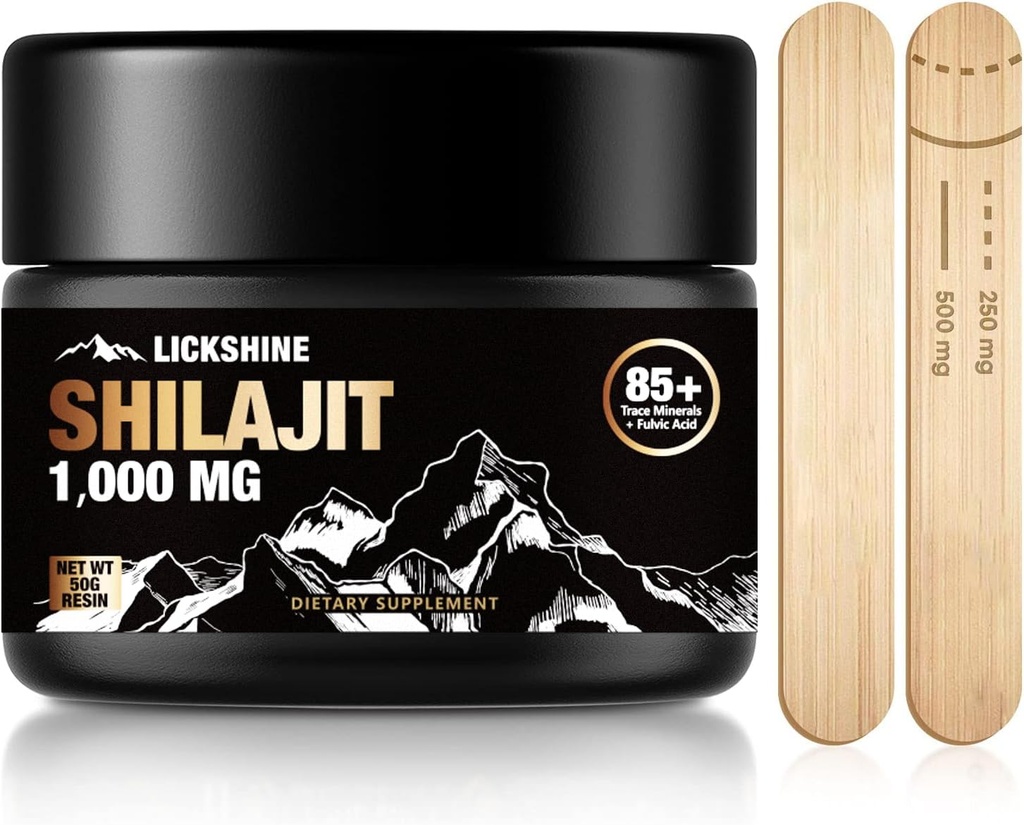 1 balení Shilajit Pure Himalayan Shilajit Resin s Fulvic Acid, 1000mg Maximální potence přírodní organické Shilajit s 85 + Stopy Minerály dodatek gel, podpora energie a imunitního systému - 50g