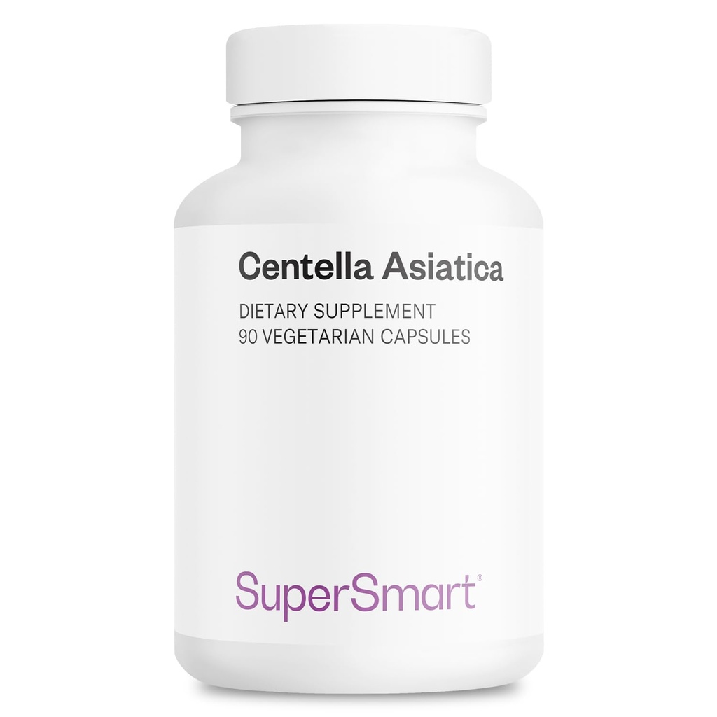 SuperSmart - Centella Asiatica 180mg za den - Gotu Kola Extract Dodatek 124; Non- GMO & gluten zdarma - 90 Vegetariánské kapsle