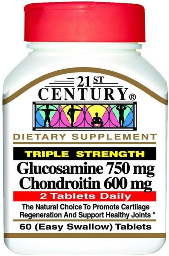 21. Století Glucosamine 750 mg & Chondroitin 600 mg - Triple Strength - 60 tablet, balení po 2 tabletách