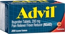 Advil Pain Reliever and Fever Reducer, Pain Relief Medicine with Ibuprofen 200mg for Head, Backhead, Menstrual Pain and Joint Pain Relief - 200 Coated Tablety