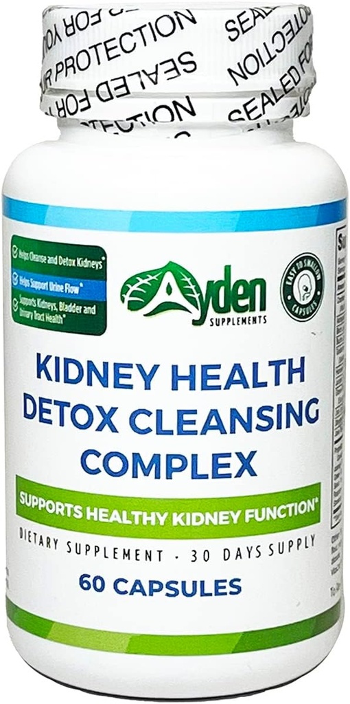 Ledviny Zdraví Detox Čištění Komplex - 1,110 mg, Podporuje ledviny, močový měchýř, močový trakt, Bylinné, 21 ingredience, Cranberry 400 mg, Astragalus 200 mg, Koňský ocas, Gravel Root, Uva Ursi, 60 Kapsle