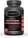 Me First Living Men 's Daily Multivitamin / Multimineral with Vitamins A, C, E, D, B1, B2, B3, B5, B6, B12, Magnesium, Biotin, Spirulina, Zinek a další - 60 Multivitaminů