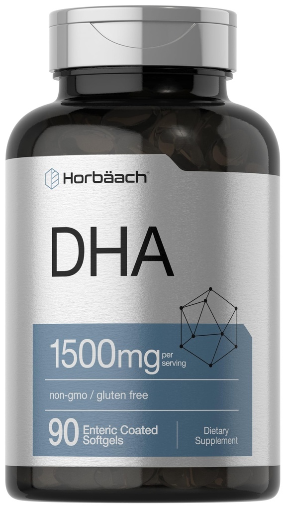 Horbaach DHA dodatek 1500mg PHARMAN124; 90 Softgels PHARMAN124; EPA, Omega 3, DHA PHARMAN124; Non- GMO, gluten zdarma