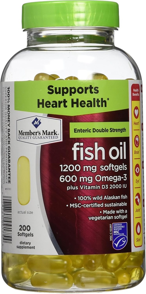 Členové Mark Double Sive Fish Oil s D3 - 200 ct.