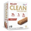 Ready ® Protein Bary - High- Protein Snack s 15g syrovátkový protein, All- přírodní složky, podporuje Lean Muscle and Recovery, Žádné umělé sladkosti - Čokoládové arašídové máslo, 12- balení