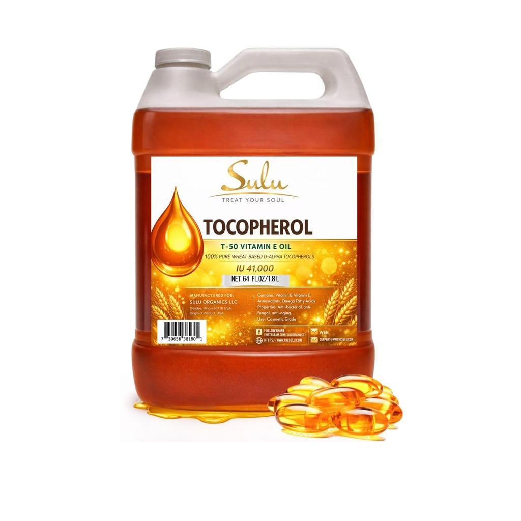 SULU ORGANICS 4 lbs- 100% čistý a přírodní sója zdarma T- 50 Tokoferoly vitamin E olej