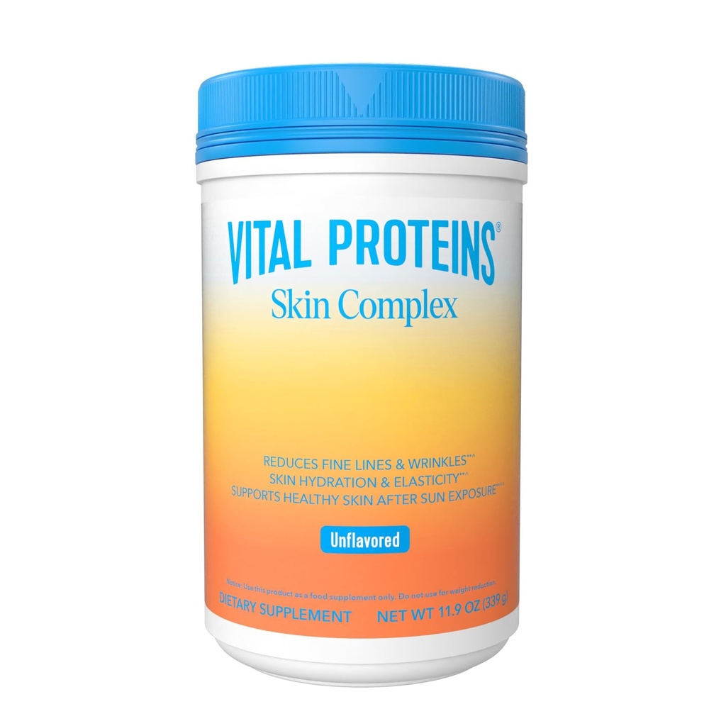 Vitální proteiny Kolagen Peptidy pro ženy - 20g Hydrolyzované Kolagen, Vitamin C, Hyaluronic acid, Snižte jemné linie & vrásky, Verisol & Holimel - Komplex kůže, Neochucené 11.9oz Prášek