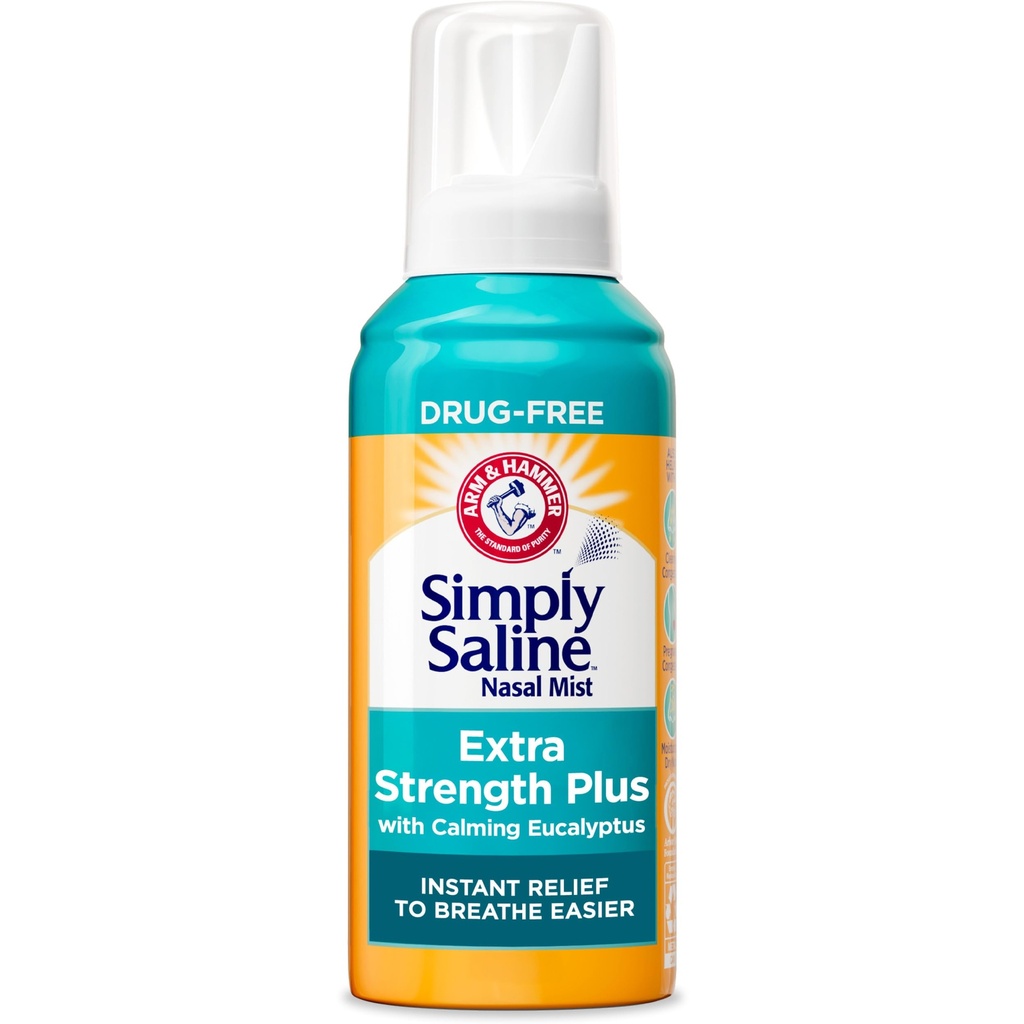 Arm & Hammer Simple Saline Extra Strength Plus Eucalyptus Nasal Mist pro těžké zácpy, 4.6 oz