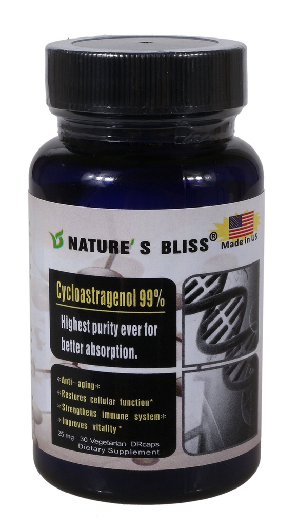 Nature 's bliss Cycloastragenol 25mg 99%, Telomere doplňky, Astragalus Root Extract, Anti Aging dodatek, Made in USA, Imunity Boost, Žaludeční kyselina Chráněná, Super Absorpce, 30 Kapsle