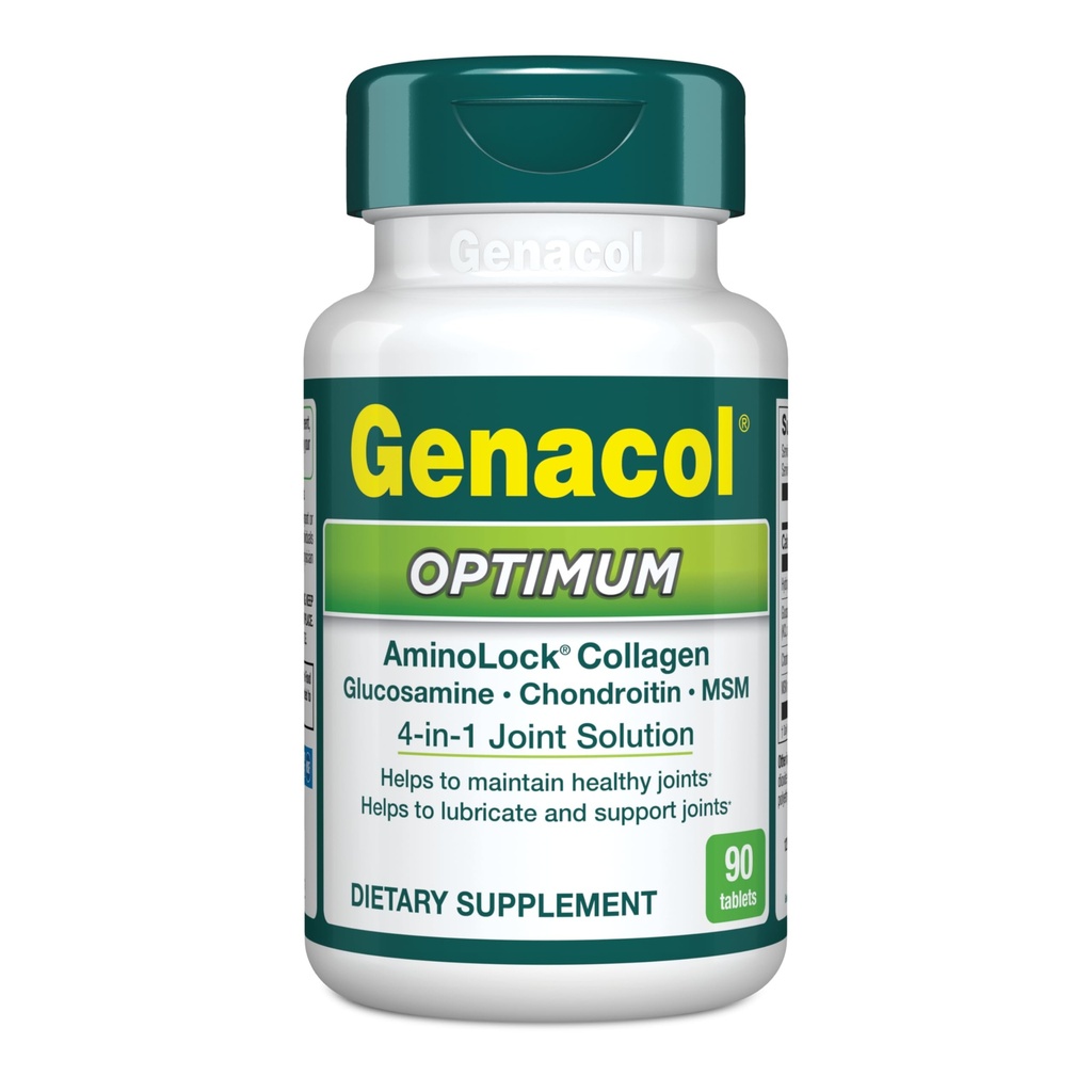Genacol Optimum - Glucosamine, Chondroitin, MSM a Ultra- Hydrolyzované tablety kolagenu, udržuje zdravé klouby, chrání & lubrikační kartilaci, 90 tablet (30denní dodávka)