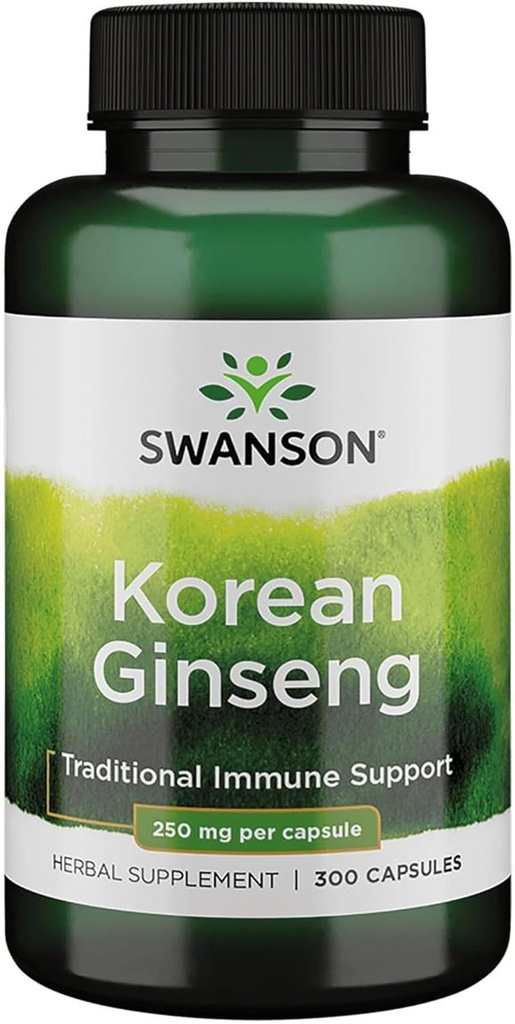 Swanson Korean Ginseng 250 miligramů 300 tobolek