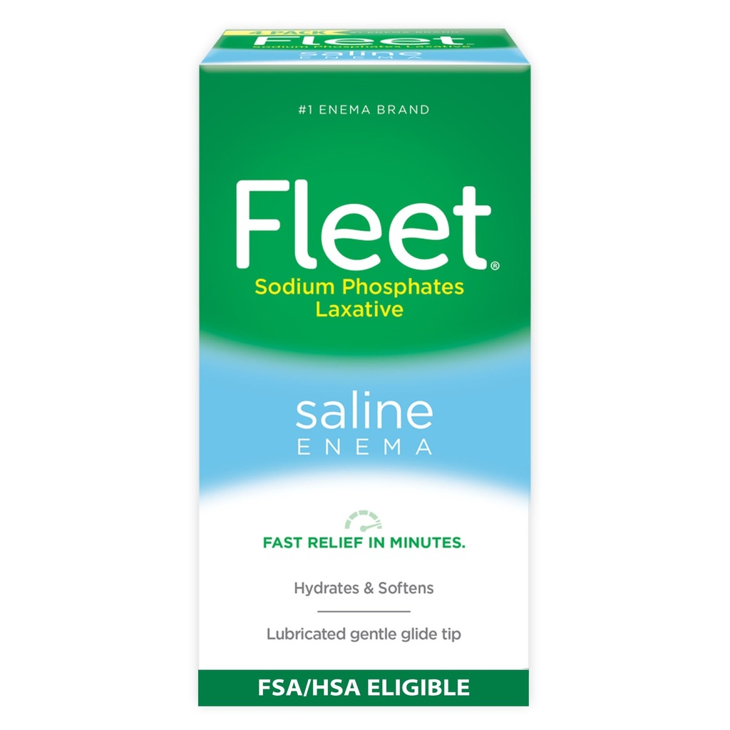 Fleet Laxative Saline Enema pro dospělé Zácpa, 4.5 fl oz, 4 Lahve