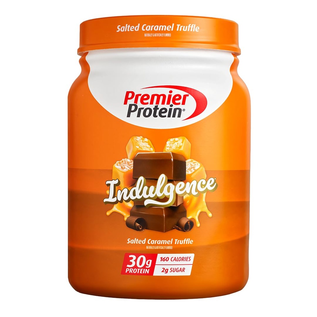 Premier Protein Indulgence Protein Powder, slané karamelové lanýže, 30g protein, 3g cukr, gluten zdarma (17 Služeb)
