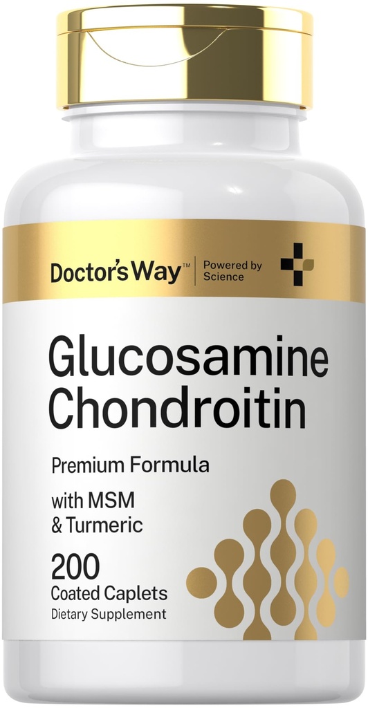 Doctor 's Way Glucosamine Chondroitin MSM Turmeric CLAS124; 200 Caplet CLAS124; Advanced Support Complex CLAS124; Non- GMO, gluten zdarma