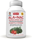 ANDREW LESSMAN ALA + NAC Alpha Lipoic acid s N- acetyl- cystein 180 Kapsle - Ultra- High potency, Anti- Oxidant Podpora nervového systému, srdce, mozku, jater, ledvin, plic, energie. Žádné doplňkové látky