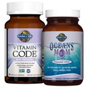 Zahrada života Prenatal Multi + DHA Bundle: Vitamin kód Syrový Prenatal Multivitamin s folátem, 90 Vegetariánské Kapsle Plus Oceány maminka DHA jednou denně, 350mg DHA rybí olej, 30 Jahodové ponožky