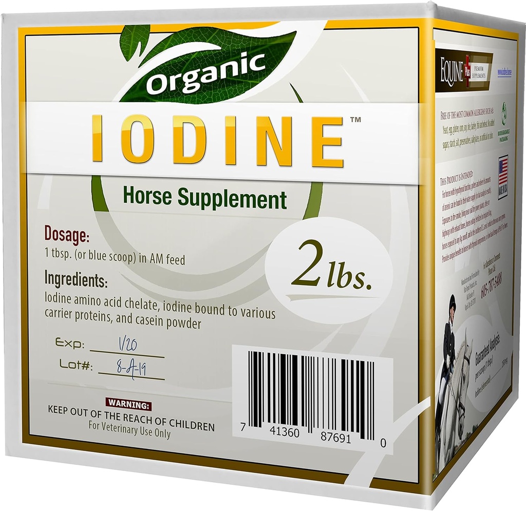 Organický jód 2 lbs. - Nutriční dodatek pro koně, zvířata - w / 18 aminokyseliny