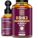 Tekutý vitamin D3 s K2 & Magnesium Glycinátem 124; Vitamin D Kapky 10.000 IU iž