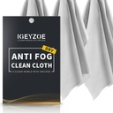 3 Pack Dry Anti Fog Cloth - Antifogging Cloth for Coated Eyeglasses with Masks Microfibre Cleaning Cloth Lens Wipe for Glasses, Screen, Goggles, Reuse and Portable