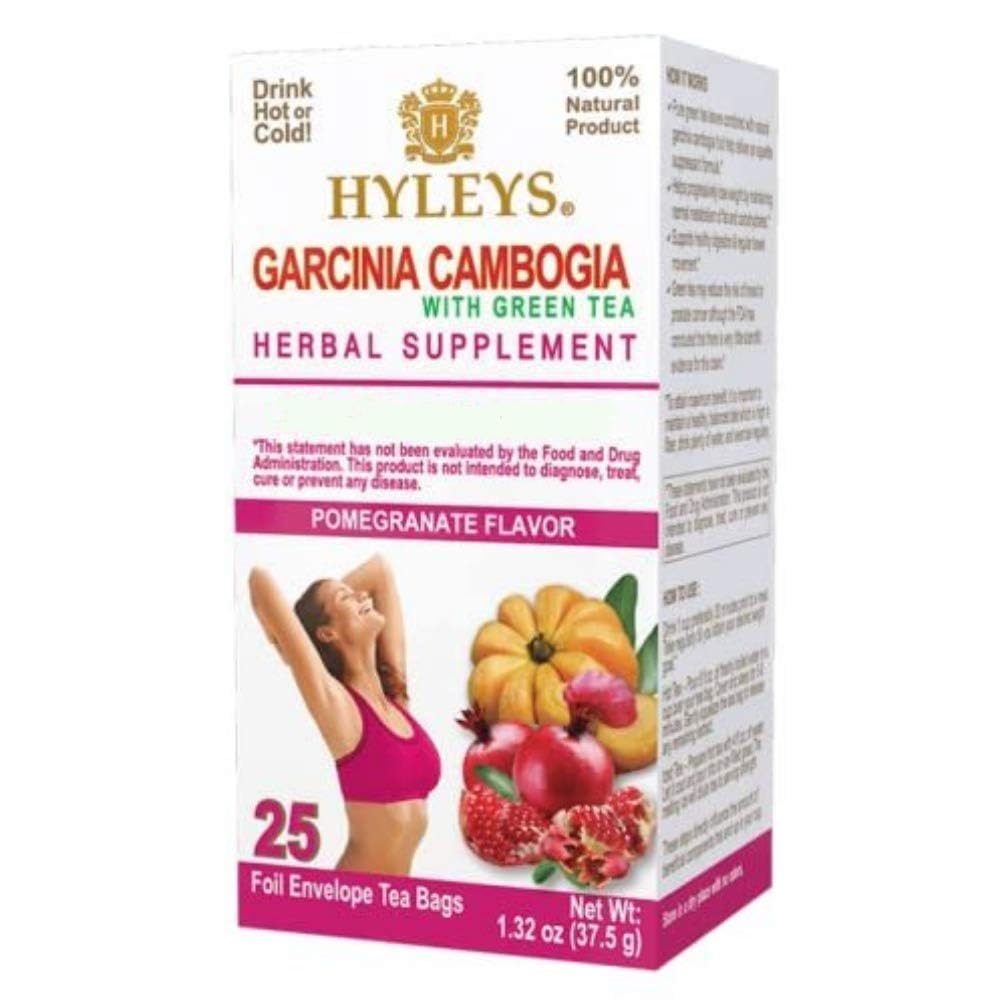 HYLEYS čaj Garcinia cambogia zelený čaj s granátovým ochucením - 25 čajových sáčků