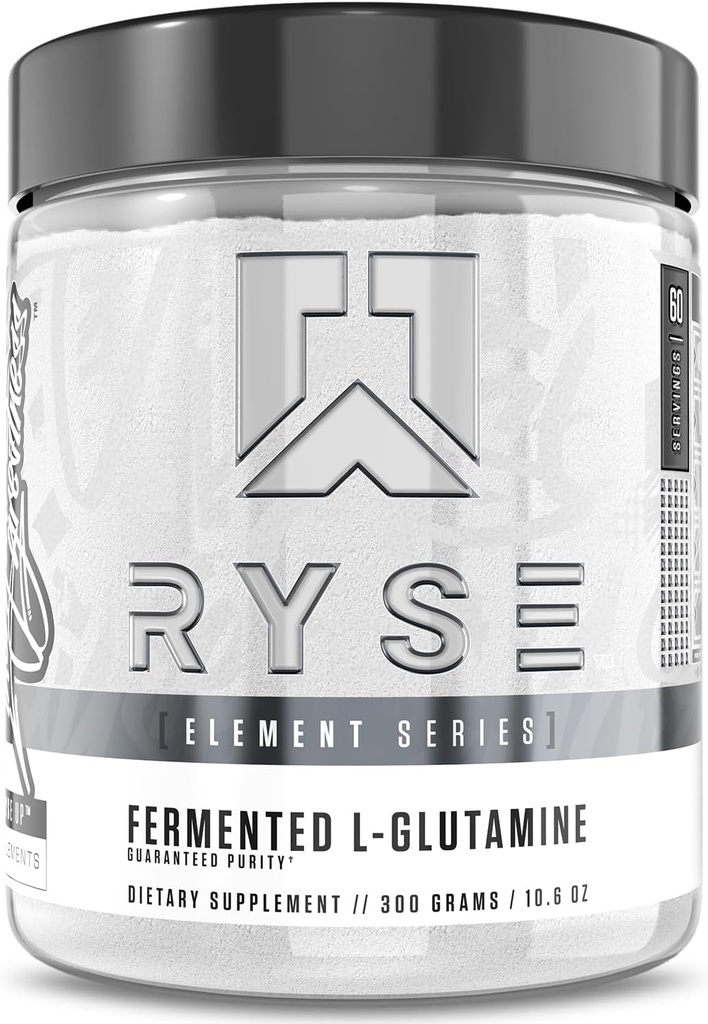 RYSE Element Series Fermented L- glutamin Amino- Acid CLAS124; Svalová a celulární regenerace & Hydratace CLAS124; Gut, střevní, a imunitní zdraví CLAS124; 60 Služeb