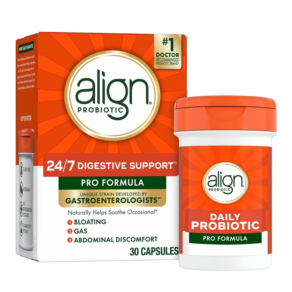 Align Probiotic, Pro Formule, Probiotika pro ženy a muže, Probiotika pro stravitelné zdraví, Muži a ženy Probiotické kapsle pomoci zmírnit příležitostné & plynové *, 30 Kapsle