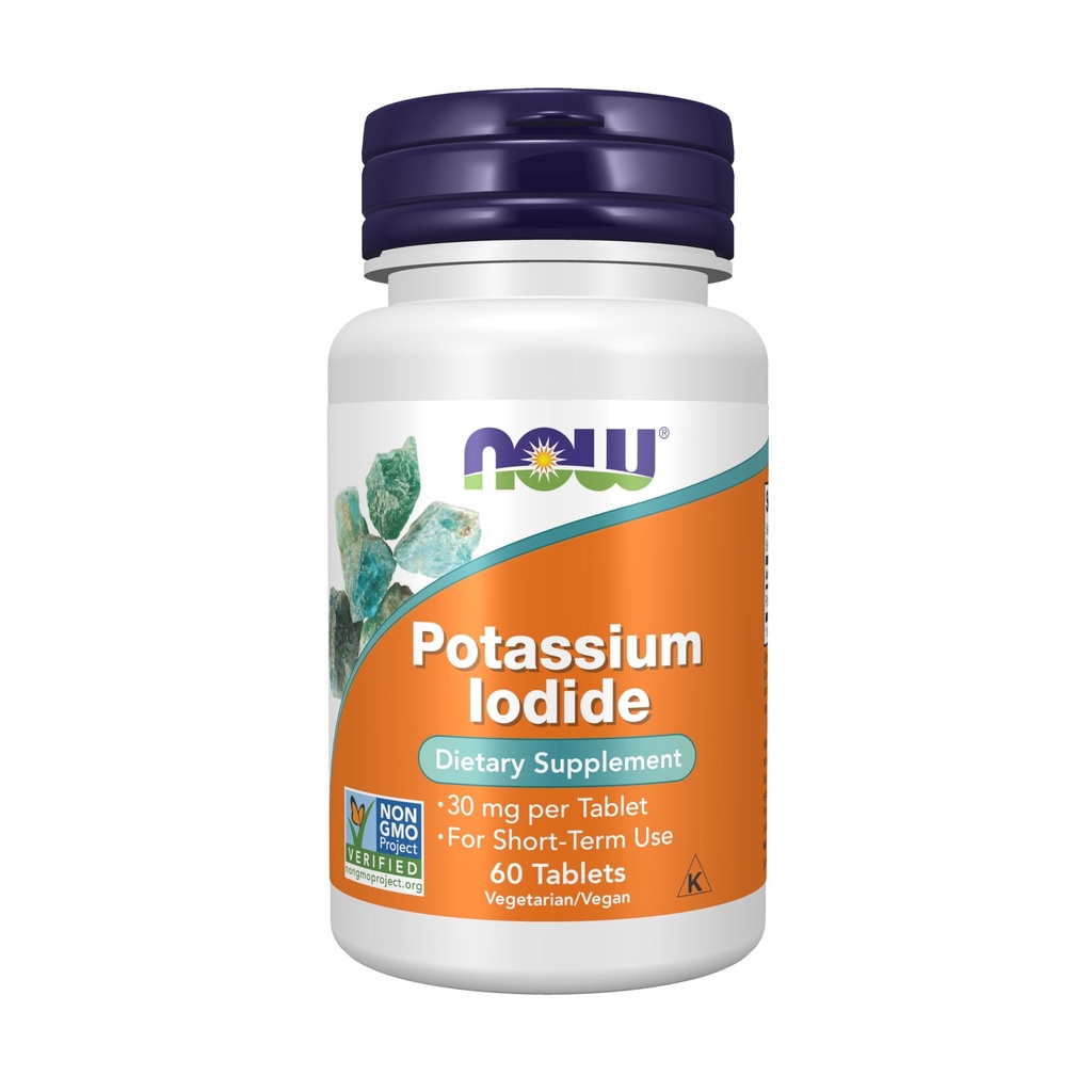 Nyní Potraviny doplňky, Iodid draselný 30 mg, non-GMO projekt ověřen, dodatek stravy, 60 tablet
