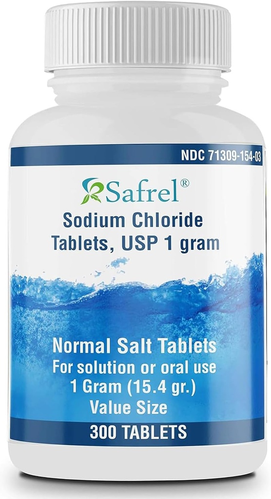 Safel Chlorid sodný 1 gm, USP 124; Normal Salt Tablets IR 124; (15.4gr.) Yellow 124; Electrolytes Replenisher Hydration Drink (300 Počet (balení po 1))