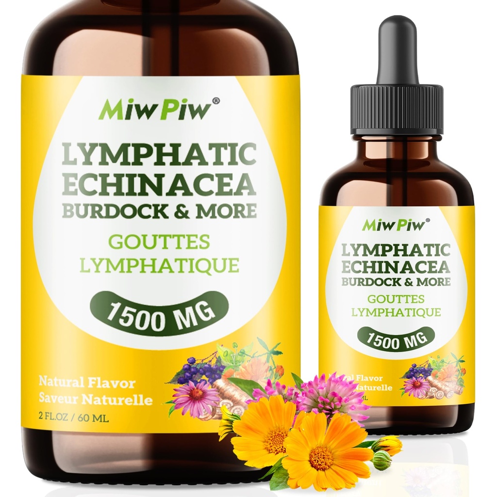 Lymfatické odsávání Kapky Balení 1 Lymfatické Detox, Cirkulace - Lymfatické odsávání doplňky s bylinkami Organic, Echinacea, Pampeliška, Burdock, Cleaver Herb - Podpora imunitního systému a čištění