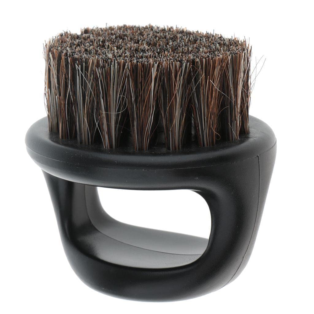 Salon Barber Dřevo Bristles Vlasové vousy Čistící kartáč na nehty Pánské Mustache Shaping Comb - černá