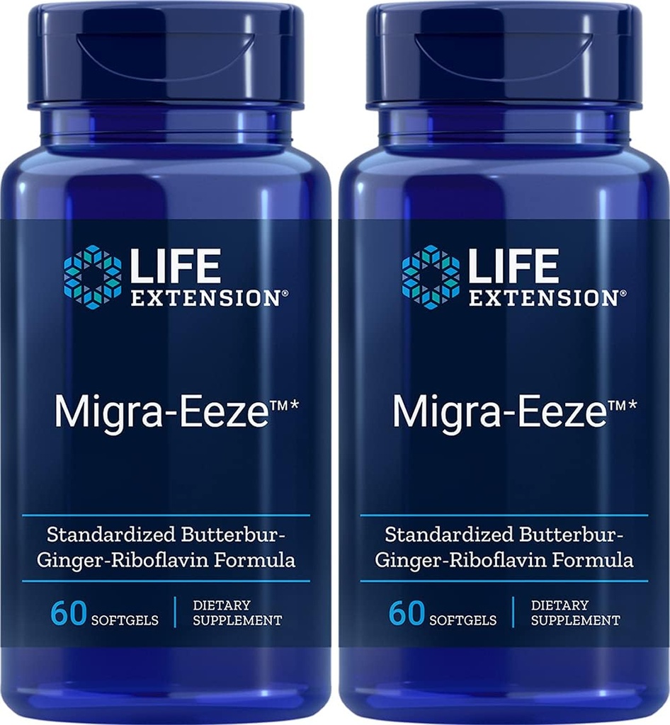 Life Extension Migra- EezeTM Standardizované Butterbur- Ginger- Riboflavin Formule, 60 Počet (Balení po 2)