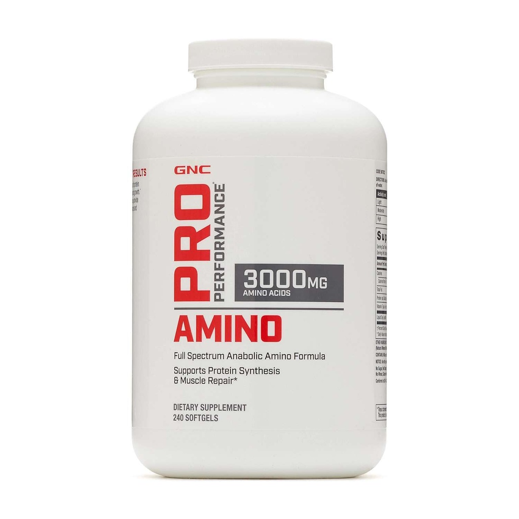 GNC Pro Performance Amino 3000mg, 240 Softgels, podporuje proteinové syntézy a svalové opravy