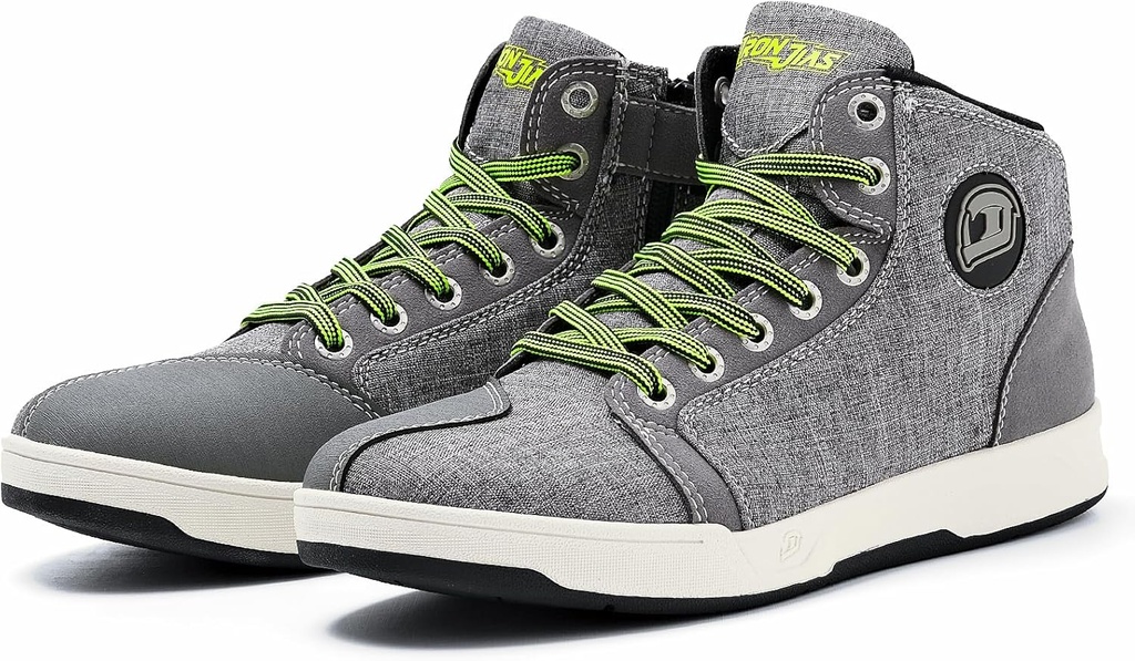 IRON JIA motocyklové boty pro muže, dýchatelné protiskluzové ochranné zařízení, Powersport Casual Motocykl Jízdní boty (Grey 8)