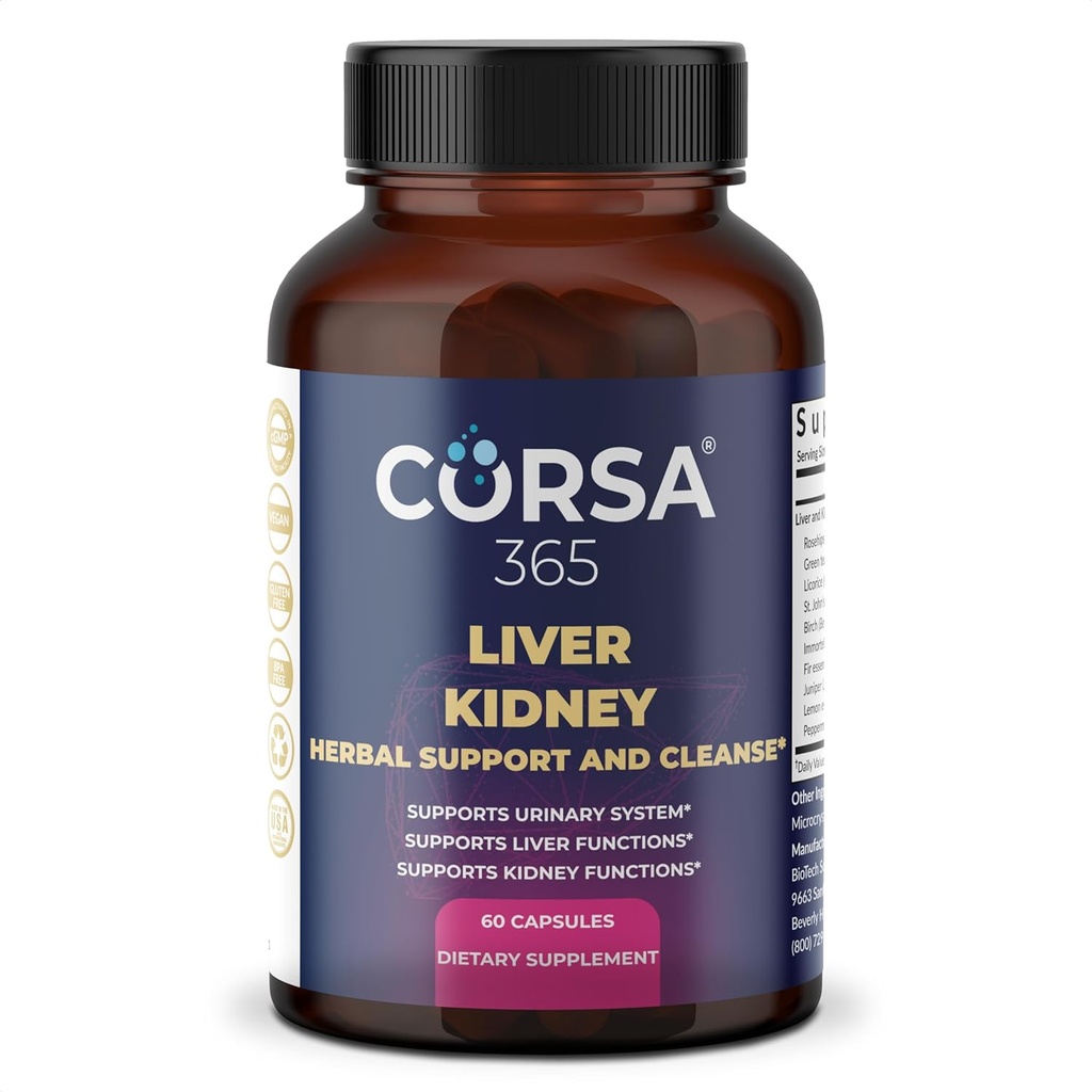 Játra a ledviny Cleanse & Support Bylinný komplex - Ledviny Cleanse Detox & Opravy Játra Doplňky pro muže a ženy - Organic Ledviny Obnova a Podpora jater Příplatek - 60 Kapsle