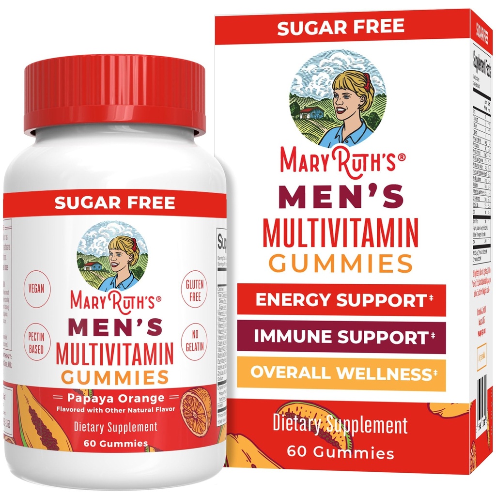 MaryRuth Organics Men 's Multivitamin Gummies CLAS124; Vegan Vitamíny pro imunitní podporu CLAS124; Non-GMO & Gluten Free CLAS124; 0g Cukr Per Serving CLAS124; 60 Počet