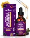 KIKI Green Liquid Irish Sea Moss + Elderberry Drops - Ultra Koncentrovaný Moss Moss dodatek od Syrové Moss Moss a Elderberry pro imunitní podporu, Podpora zdraví, 2 Fl Oz