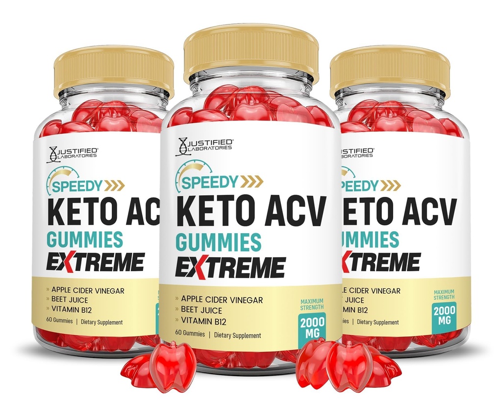 (3 Pack) Speedy Keto ACV Gummies Extreme 2000MG Speedy Keto Gummies Advanced Formule Apple Cider Ocet s Pomegranate Beet Juice Powder B12 Vegan Non GMO 180 Gummys