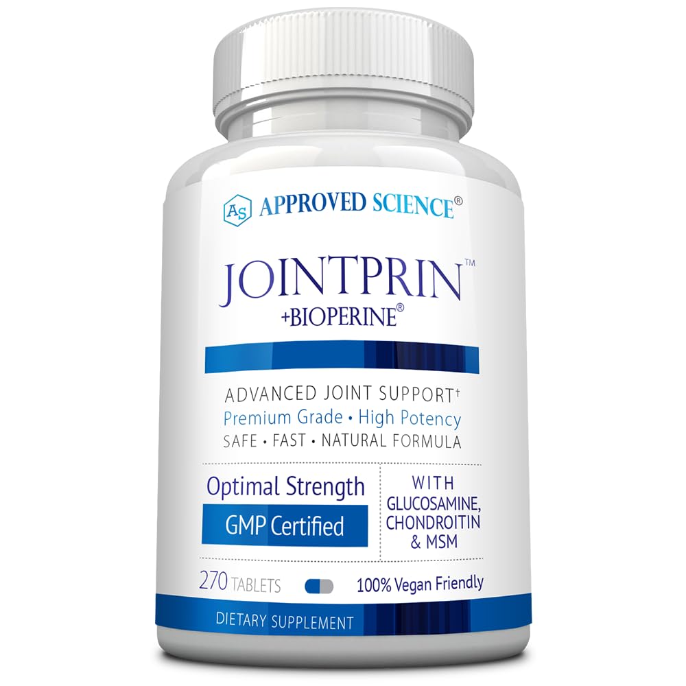 Schválené vědy Jointprin - Společná podpora dodatek - Glucosamine, MSM, Chondroitin, Turmeric, Boswellia, BioPerine - 3 měsíce dodávky