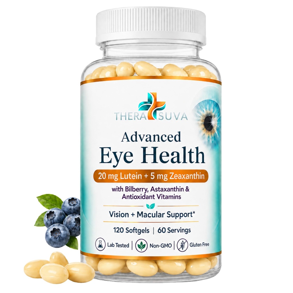 Komplex celkového oka - Lutein + Bilberry + Zeaxanthin + Citrus Bioflavonoidy - Ultra Vision Supplement pro zdravé oči 120 Softgels, 60 Day Supply
