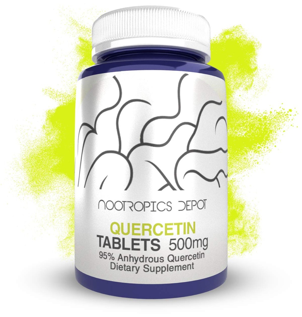 Nootropics Depot Quercetin Tablets PHAR124; 500mg GARB124; 60 Count GARB124; 95% Bezvodý Quercetin