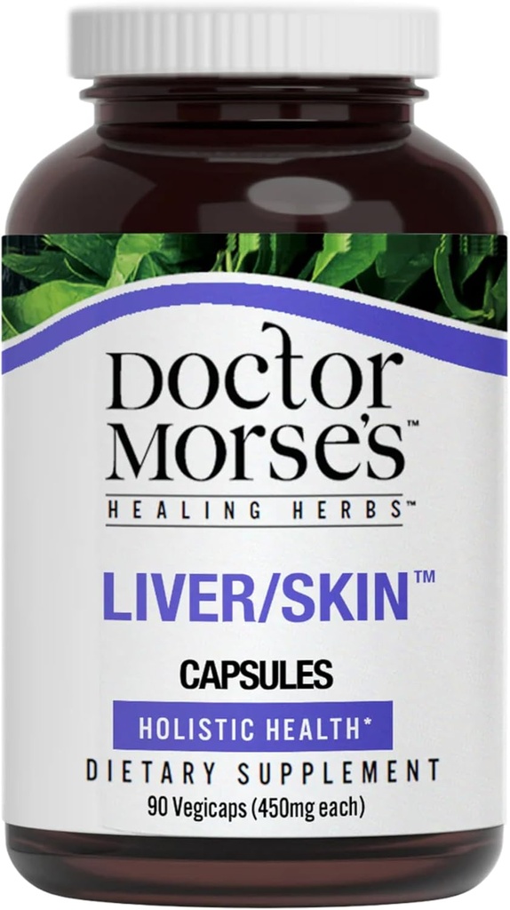 Doctor Morse 's Játra / Kožní péče Dodatek - Přírodní trávicí systém Podpora zdraví a eliminace - Naturopath Supplicated - Mléko Thistle Seed, Burdock, Bayberry, Dandelion Root - 90 Kapsle