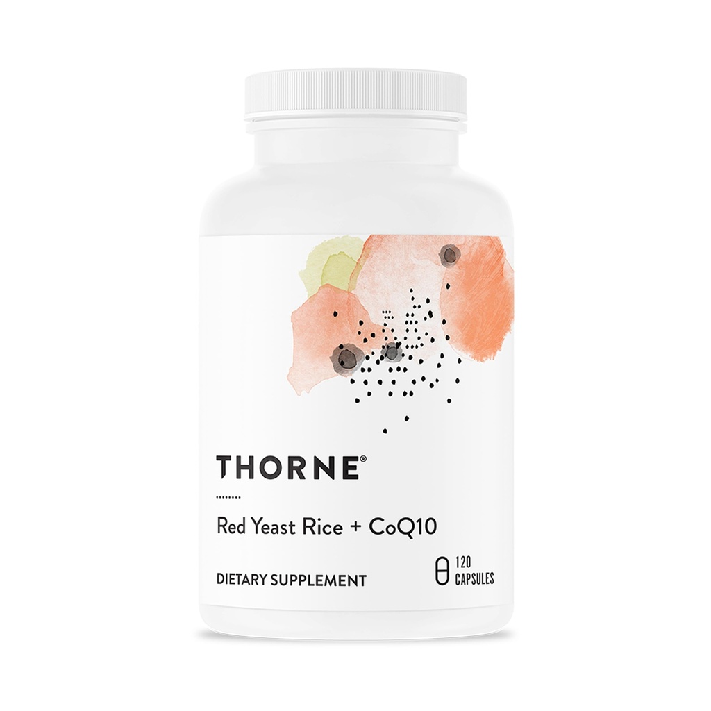 THORNE - Červená kvasinková rýže + CoQ10 - Udržovat zdravou hladinu cholesterolu & podporuje kardiovaskulární zdraví - Přidaná antioxidační podpora * - Bezlepková, Dairy- Volný - 120 Služeb