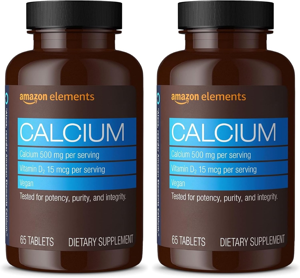 Prvky Vápník Plus Vitamin D2, 65 tablet (2 měsíční zásoba) (Balení květen Vary) (Balení po 2)